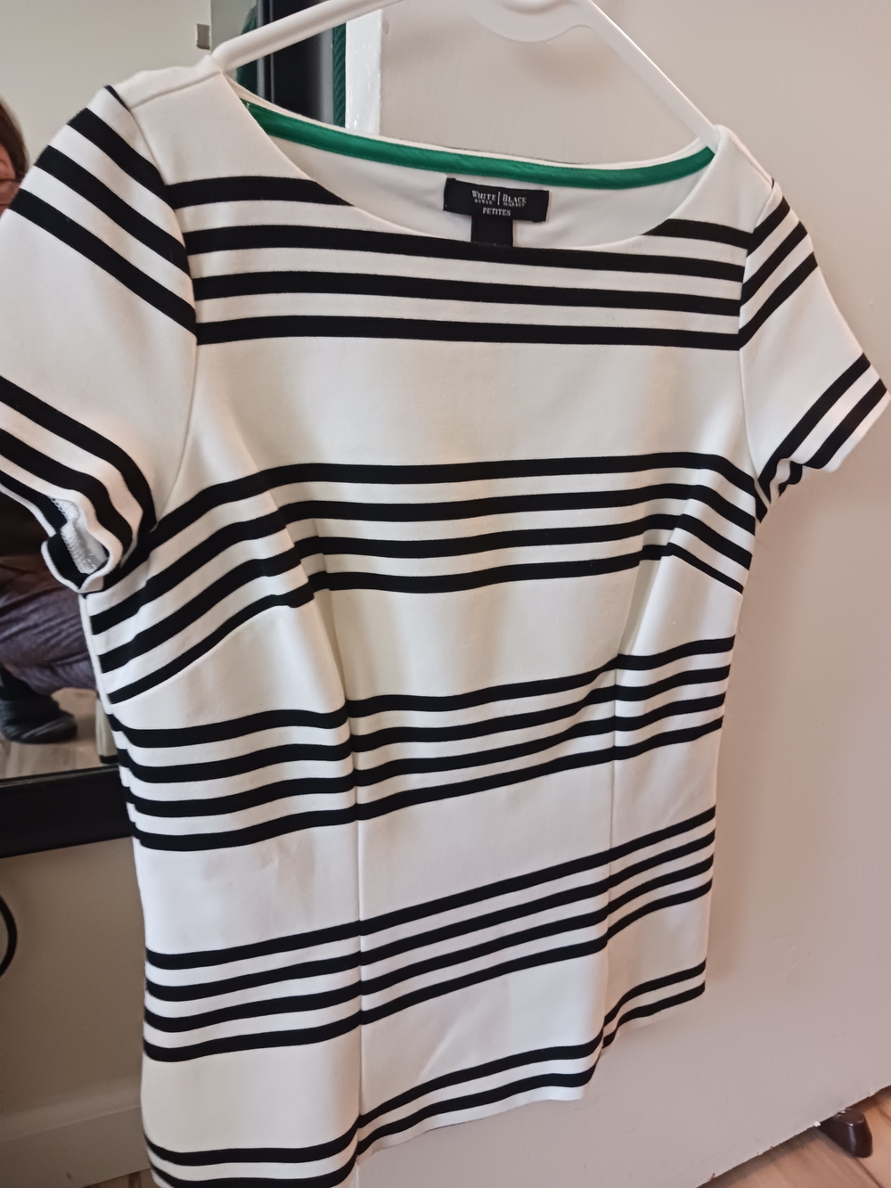 White House Black Market Black and White Striped Short-Sleeve Tee